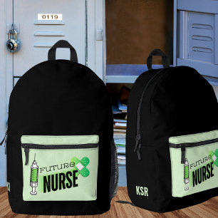 Future Nurse Monogram Printed Backpack