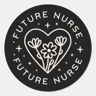 Future nurse nursing school grad graduation classic round sticker