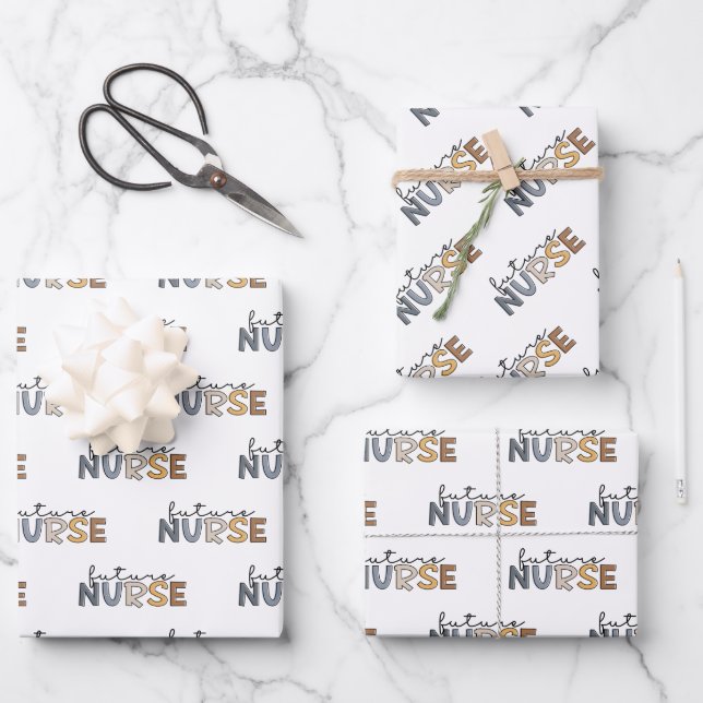 Future Nurse | Nursing School Student Gift Wrapping Paper Sheet (Front)