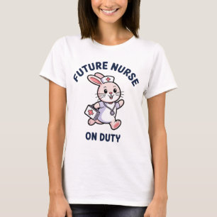 Future Nurse On Duty Cute Bunny Graphic T-Shirt
