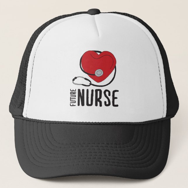 Future Nurse Soon to be Nurse Art Registered Nurse Trucker Hat (Front)