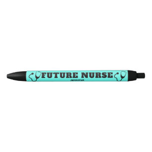 Future Nurse Stethoscope Aqua Teal Personalised Black Ink Pen