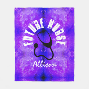 Future Nurse Stethoscope Purple Marble Customised Fleece Blanket