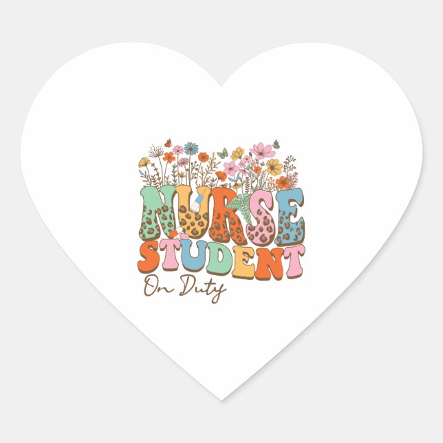 Future Nurse Student On Duty Heart Sticker (Front)