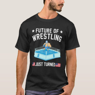 Future Of Wrestling Just Turn 8 Birthday Wrestler T-Shirt