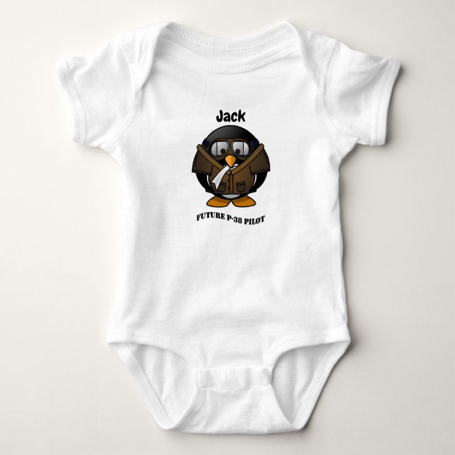 Future P-38 PIlot Baby Bodysuit (Front)