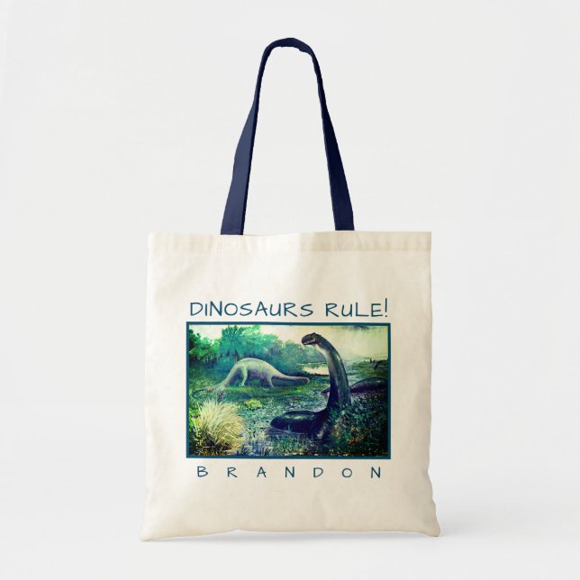 Future Paleontologist Brontosaurus Dinosaur Custom Tote Bag (Front)