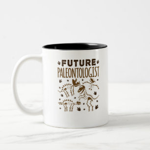 Future Paleontologist Paleontology Dinosaur Bones Two-Tone Coffee Mug