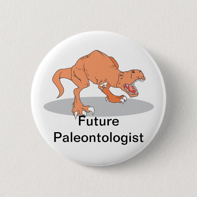 Future Paleontologist with T-Rex Dinosaur 6 Cm Round Badge (Front)