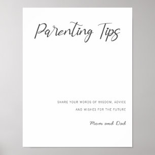 Future parents tips mum and dad baby shower advice poster