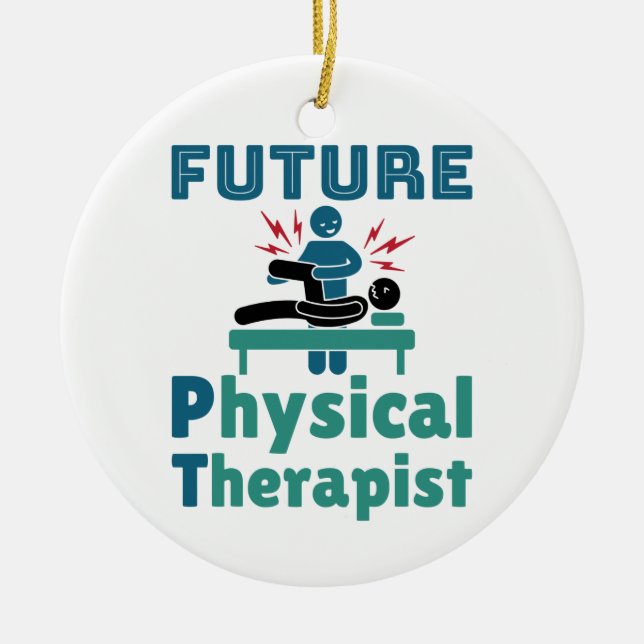 Future Physical Therapist PT Student Ceramic Tree Decoration (Front)