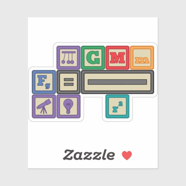 Future Physicist's Blocks Contour Sticker (Sheet)