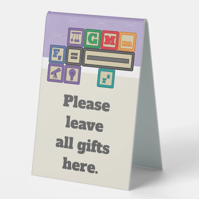 Future Physicist's Blocks Table Tent Sign (Front)