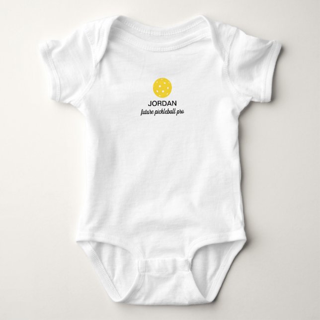 Future Pickleball Pro Funny Personalised Baby Bodysuit (Front)