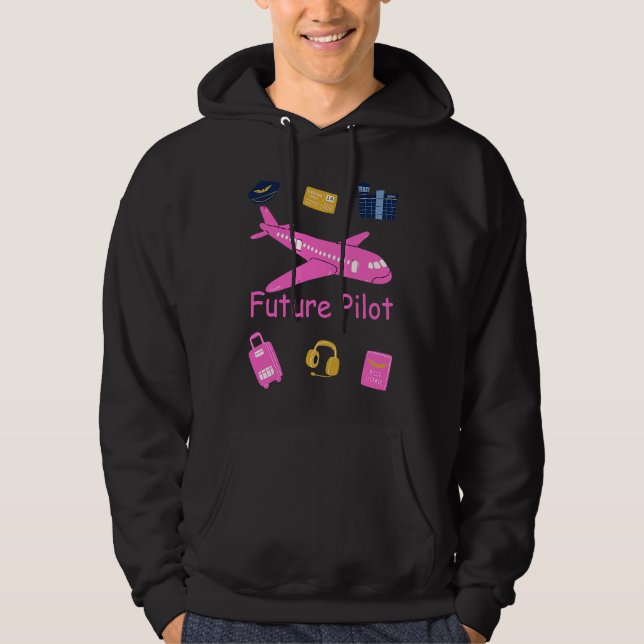 Future Pilot Aviation Careers For Girls Women Airp Hoodie (Front)