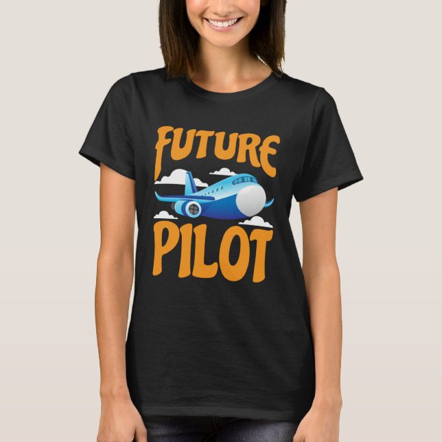 Future Pilot Kids, Toddler Airplane Pilot Boy Girl T-Shirt (Front)