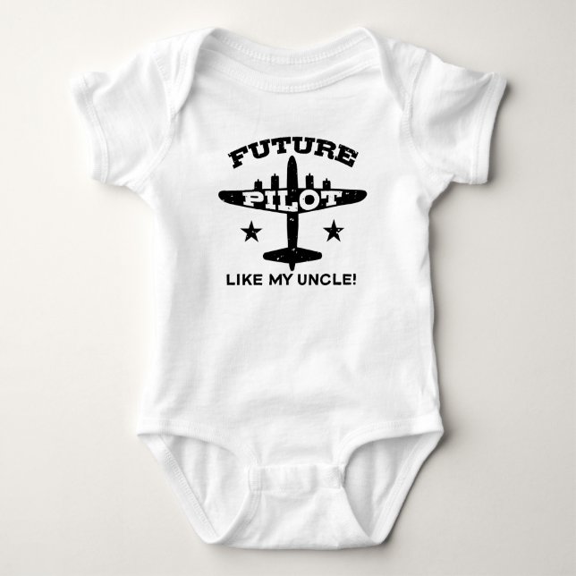 Future Pilot Like My Uncle Baby Bodysuit (Front)