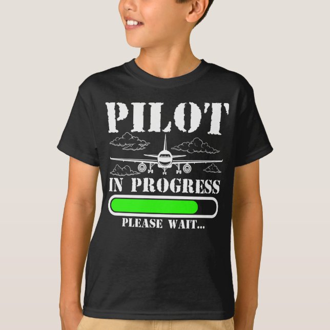 Future Pilot Loading Aeroplane Funny Pilot T-Shirt (Front)
