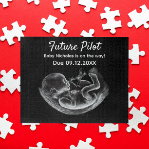 Future Pilot Pregnancy Announcement Funny Aviation Jigsaw Puzzle