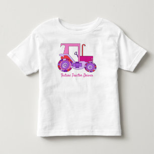 Future Pink Tractor Driver Toddler T-Shirt