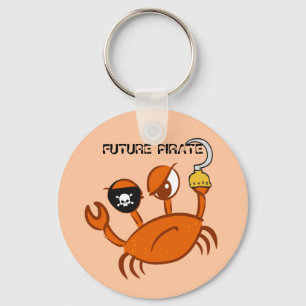 Future Pirate Cute Crab Funny Personalised Gift Key Ring