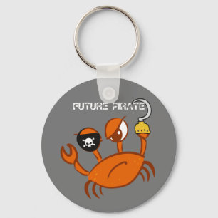 Future Pirate Cute Crab Funny Personalised Gift Key Ring