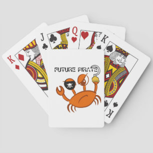 Future Pirate Cute Crab Personalised Gift Playing Cards