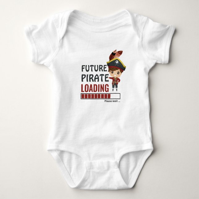 Future Pirate Loading | Funny Shower Gifts Boy  Baby Bodysuit (Front)