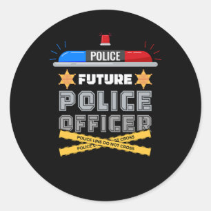 Future Police Officer Cop Funny Novelty My Career  Classic Round Sticker