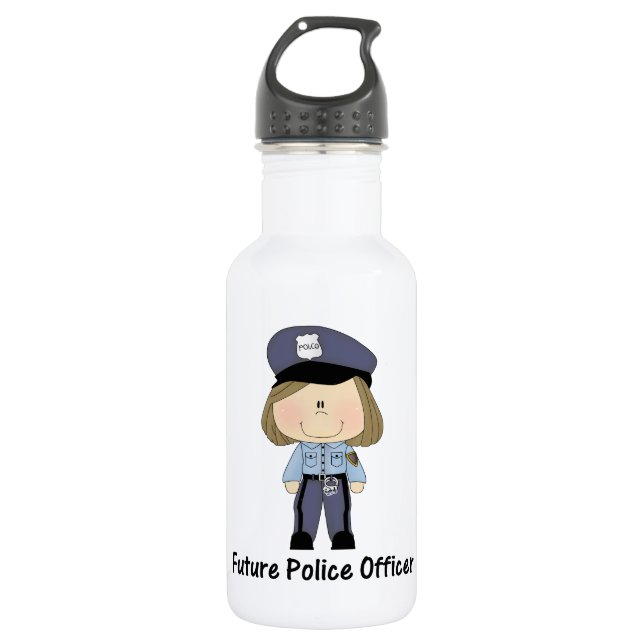 future police officer (girl) 532 ml water bottle (Front)