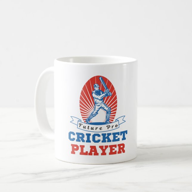 FUTURE PRO CRICKET PLAYER- CRICKET LOVER  COFFEE MUG (Front Left)