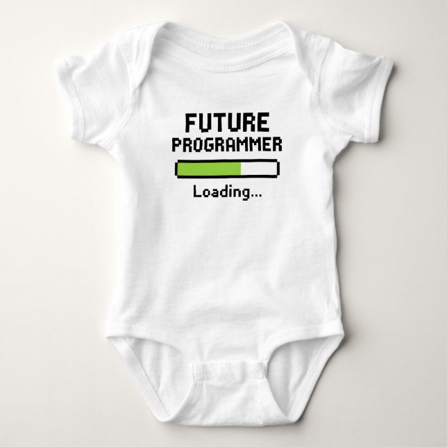 Future Programmer Pixel Loading Bar Baby Bodysuit (Front)