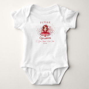 "Future Quinceañera" Red Dress Baby Bodysuit