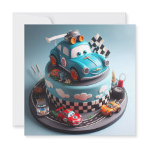 FUTURE RACE CAR CHAMP KIDS BIRTHDAY CAKE