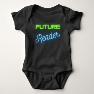 Future Reader Green Blue Baby Bodysuit