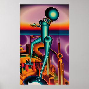 Future Restitution - Ken Gauge Surreal Art Poster
