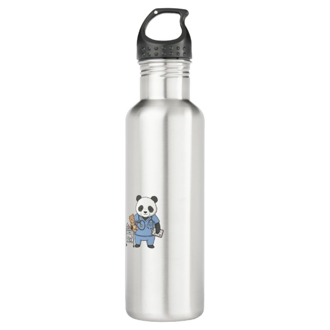 Future RN Panda: Adorable Medical Student  710 Ml Water Bottle (Front)