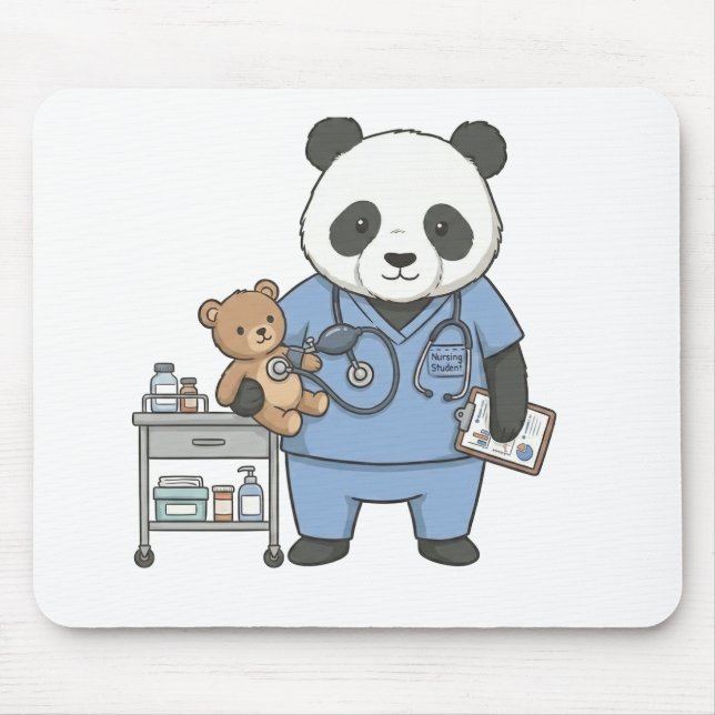 Future RN Panda: Adorable Medical Student  Mouse Mat (Front)