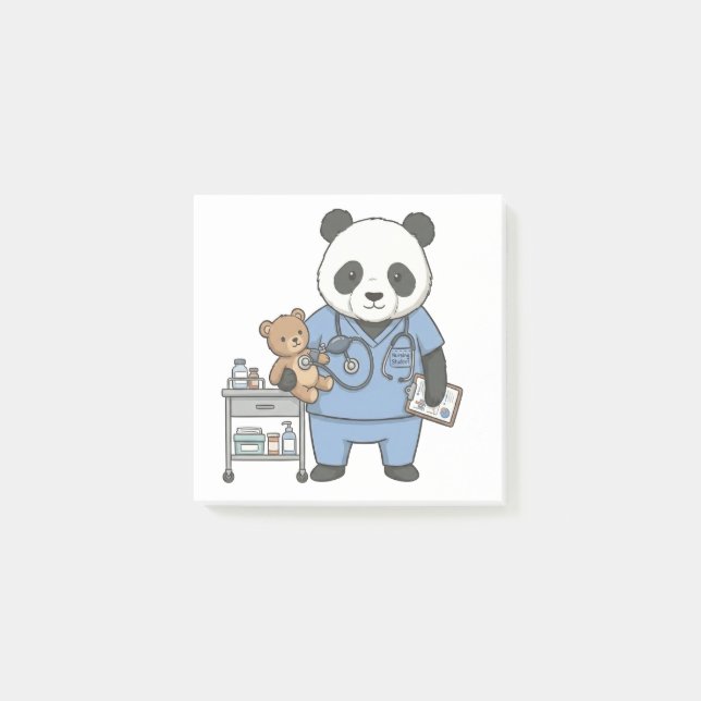 Future RN Panda: Adorable Medical Student  Post-it Notes (Front)