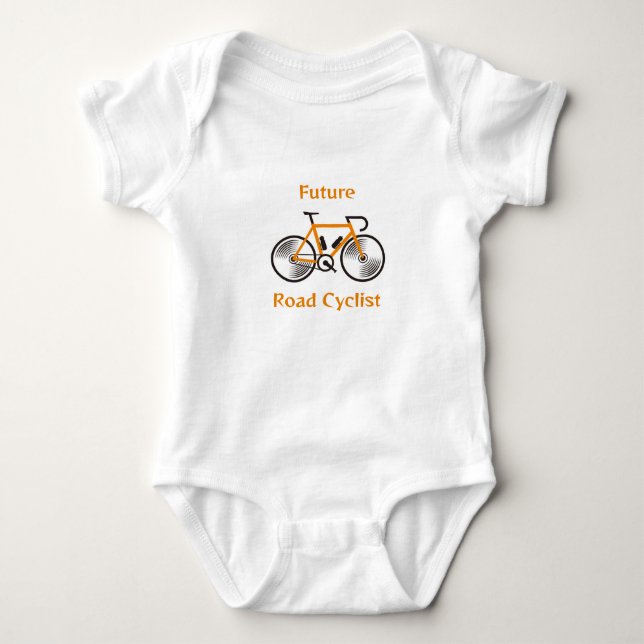 Future road cyclist baby bodysuit (Front)
