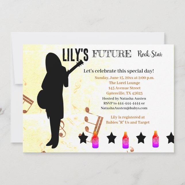 Future Rock Star Baby Shower Invitation (Front)