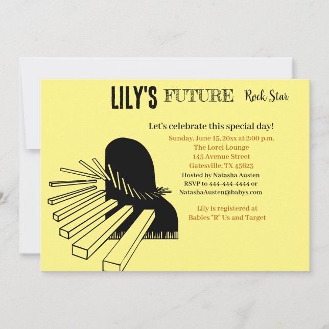 Future Rock Star Baby Shower Invitation (Front)