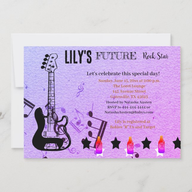 Future Rock Star Baby Shower Invitation (Front)