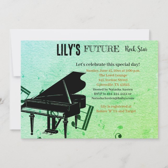 Future Rock Star Baby Shower Invitation (Front)