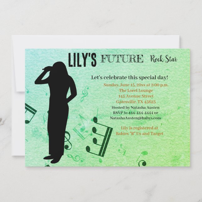 Future Rock Star Baby Shower Invitation (Front)