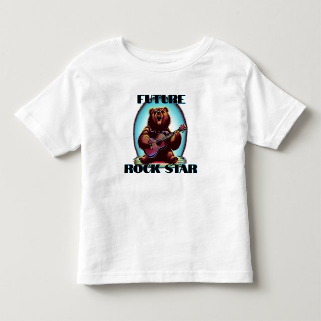 Future Rock Star Colourful Bear Toddler T-Shirt (Front)
