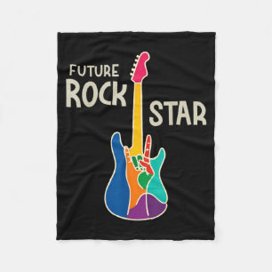 Future Rock Star Guitar Hand Sign Music Lover Fleece Blanket