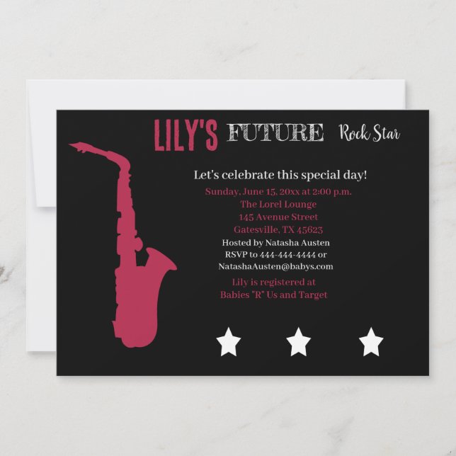 Future Rocker Baby Shower Invitation (Front)