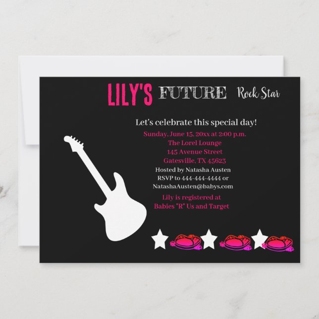 Future Rocker Baby Shower Invitation (Front)