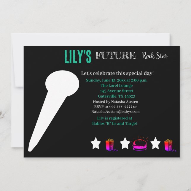 Future Rocker Baby Shower Invitation (Front)